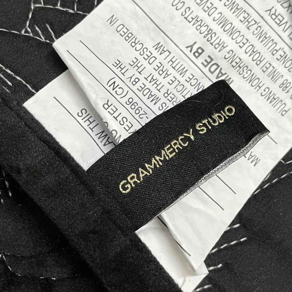 Grammercy Studio Table Runner Black Velvet Quilted Skull‎ Halloween Goth 14x72